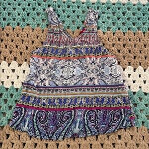 Zuleyka Rivera Miss Universe 2006 Paisley Print Tank Top Blouse Womans sz Small